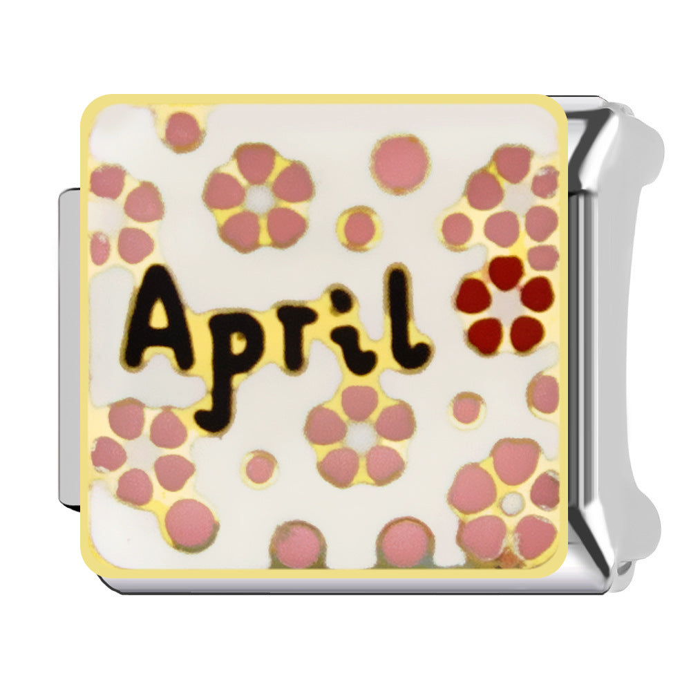 Wholesale Italian Charm Bracelet 9mm DIY  Twelve Zodiac Signs Color-Preserving Blue English   Creative Stainless Steel Composable Bracelet