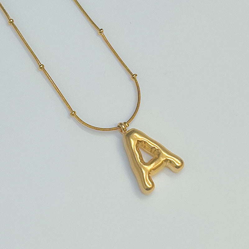 Wholesale Stainless Steel 18K Gold Plated Letter Necklaces ACC-NE-YuHui001