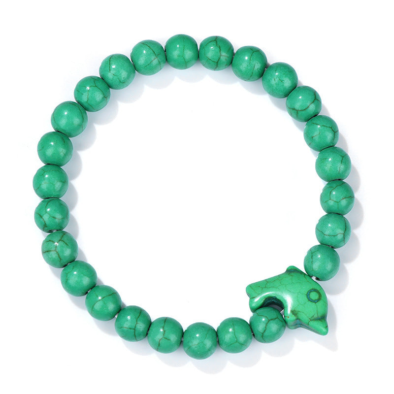Wholesale Natural Stone Beads Dolphin Bracelet ACC-BT-YinYi007