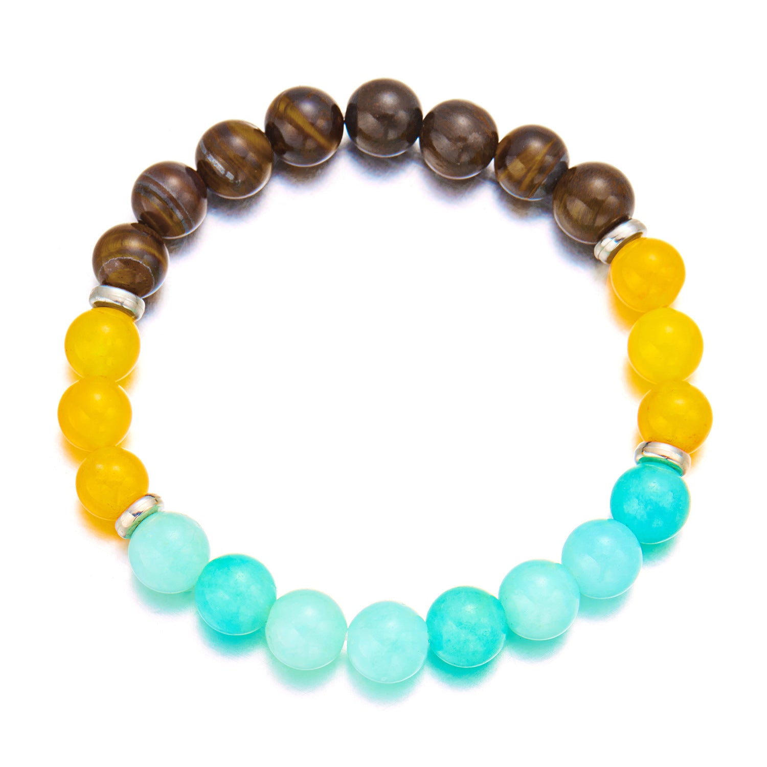 Wholesale GoodLuck tiger eye natural stone elastic beaded bracelet