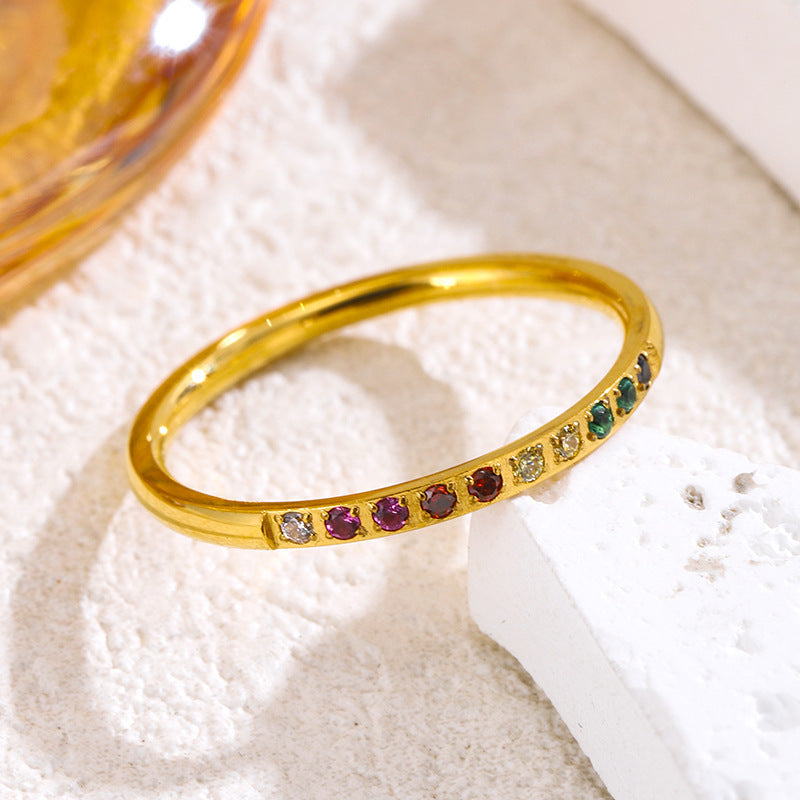 Wholesale 2PCS Stainless steel rhinestone ring