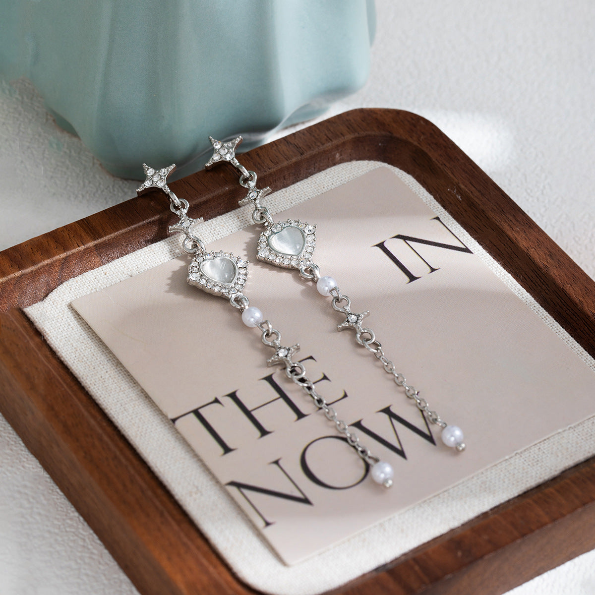 Wholesale Heart Diamond Long Tassel Earrings ACC-ES-MDD065