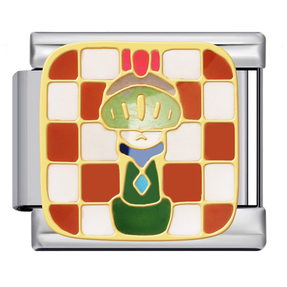 Wholesale 5pcs Italian Charm Bracelet 9mm DIY Splicing Chess Elements Stainless Steel Composable Bracelet