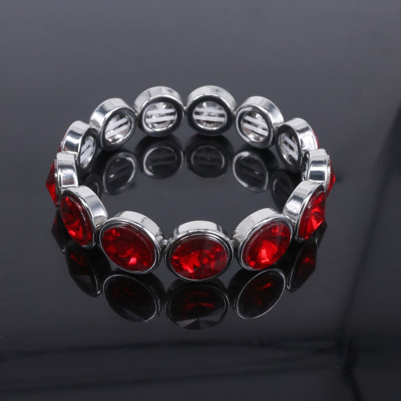 Wholesale Vacation Style Gold Electroplated Zinc Alloy Colored Glass Bracelet,  Modern Jewelry Accessory