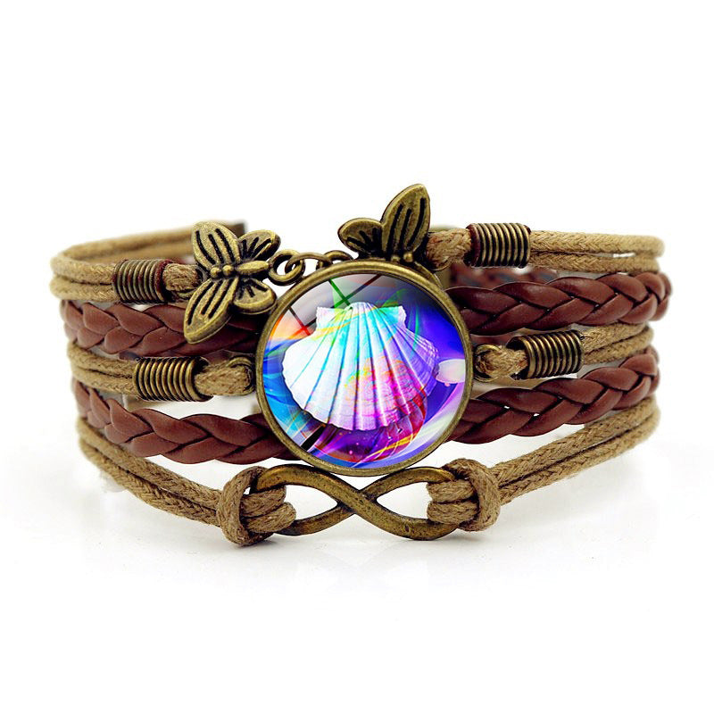 Wholesale  Turtle Dolphin Time Gem Bracelet Unlimited Symbol Butterfly Multi-layer Hand Rope