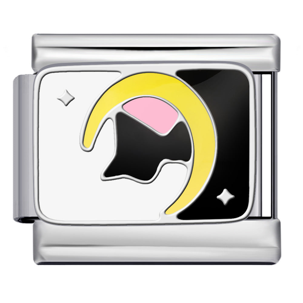 Wholesale Italian modular  titanium steel drip welding pattern DIY bracelet