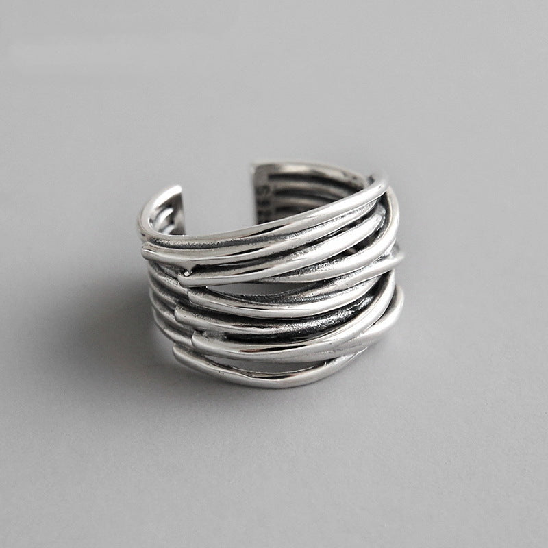 Wholesale  creative index finger ring  plated multi-layer winding open ring