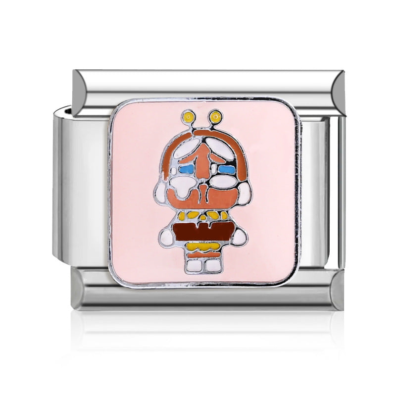 Wholesale  9mm Italian Charm Starter Bracelets DIY square Single Section Creative Stainless Steel Composable Bracelet