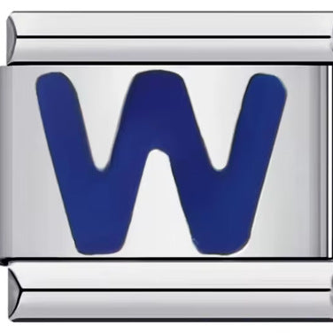 Wholesale 10pcs Italian Charm Bracelet 9mm DIY Splicing Removable Blue English Letters Stainless Steel Composable Bracelet