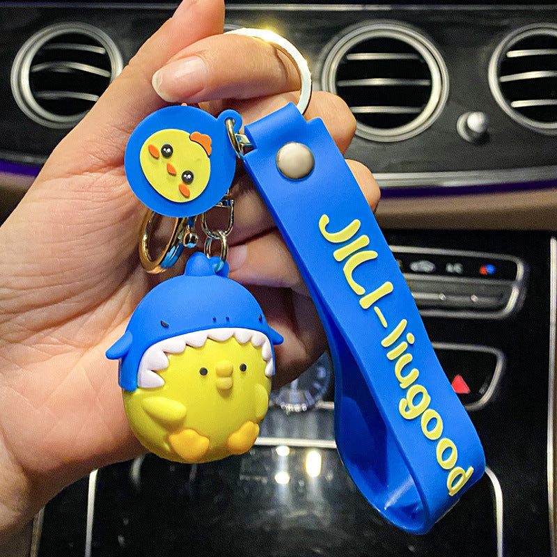 Wholesale Cartoon Chicken PVC Soft Glue Keychain Creative Keychain ACC-KC-XJY002
