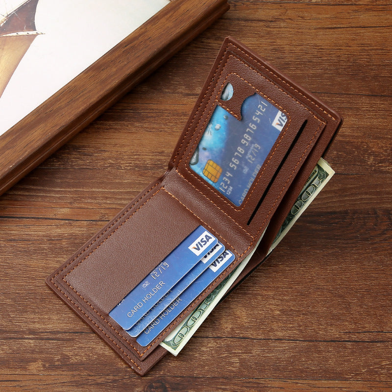 Wholesale Men's Short Multi-Card Large Capacity  Soft Wallet