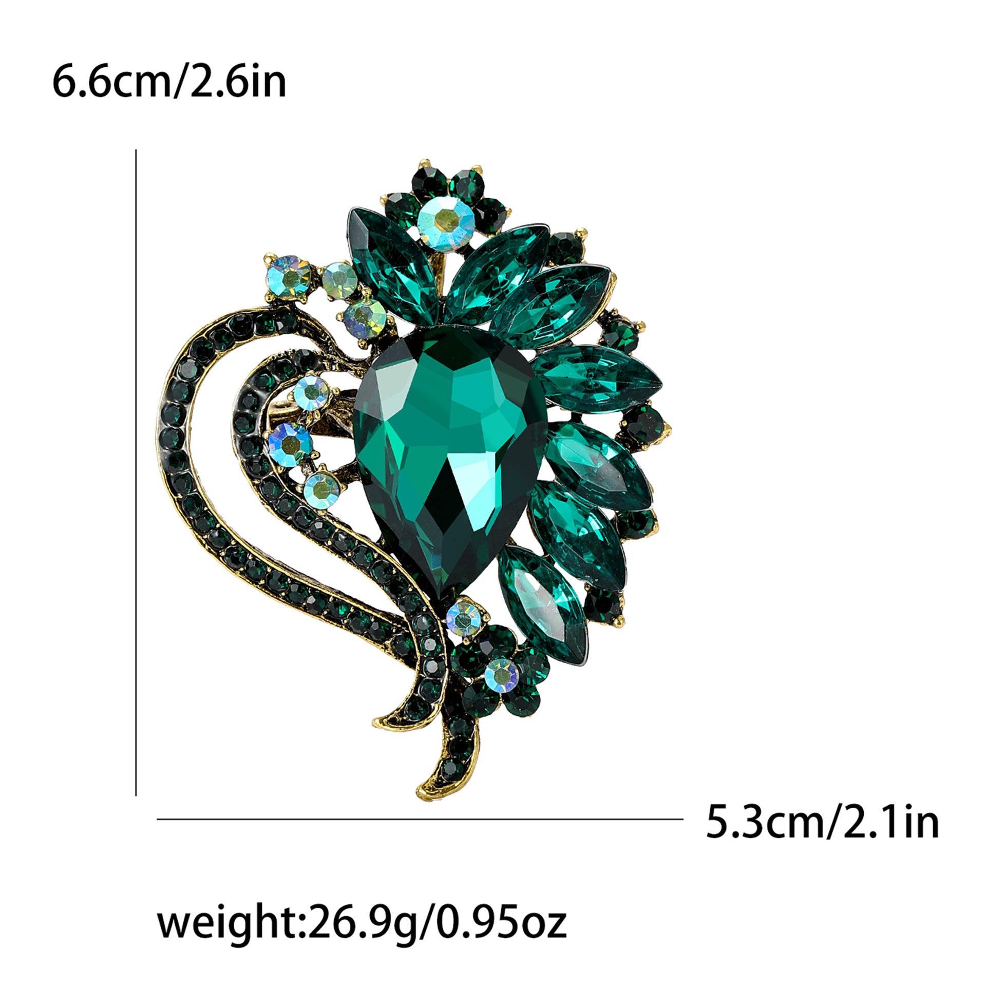 Wholesale Flower Brooch Pin Alloy Red Crystal Glass Style Women S Party Fashion Accessory