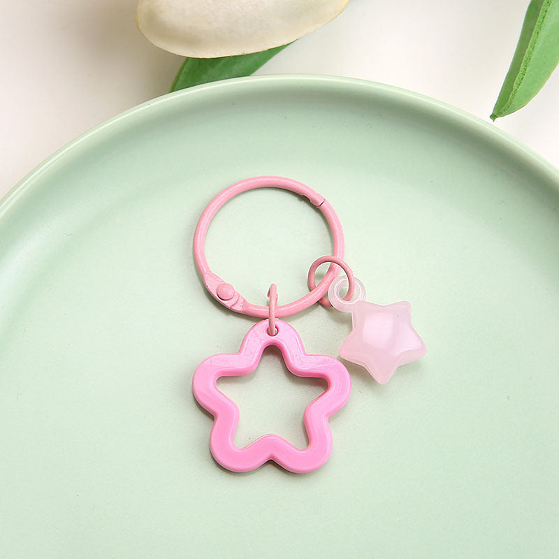Wholesale Cartoon Star Bell Keychain Cute Pendant Bag Charm Plastic Resin Gift