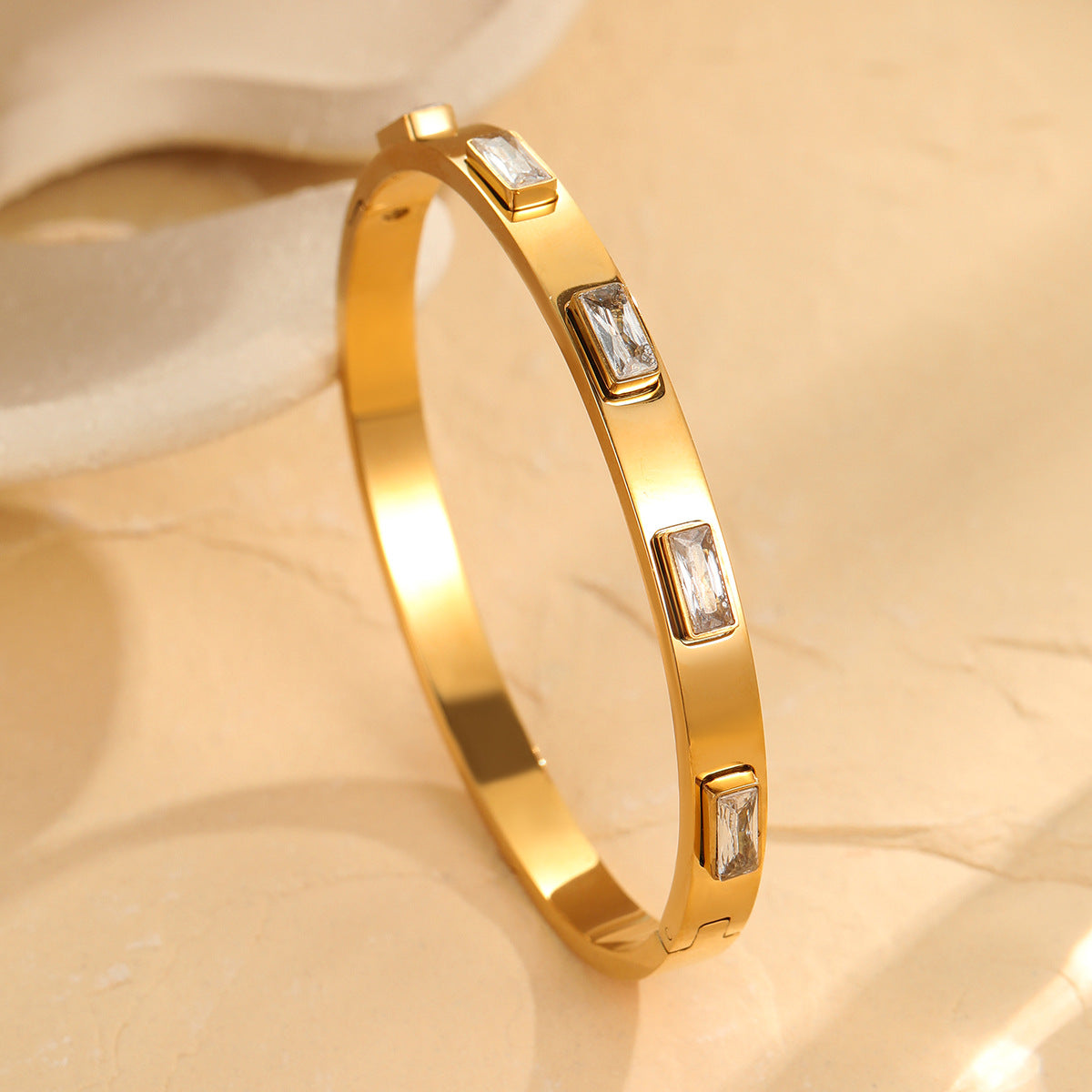 Wholesale  Square Zircon Bracelet  Stainless Steel Bracelet