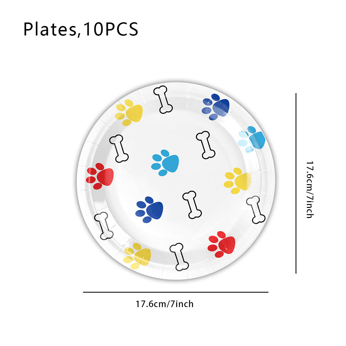 Wholesale Dog Paw Paper Plate Party Supplies Tableware Decoration Paper Set
