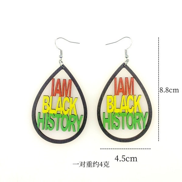 Wholesale Wood Color Printed Multicolor Earrings ACC-ES-Yinx003
