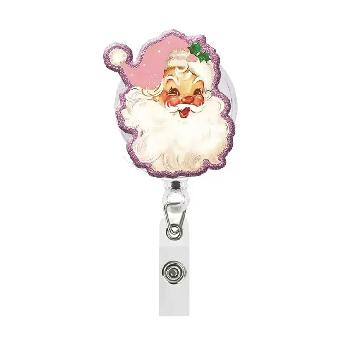 Wholesale acrylic Christmas office staff name tag retractable badge