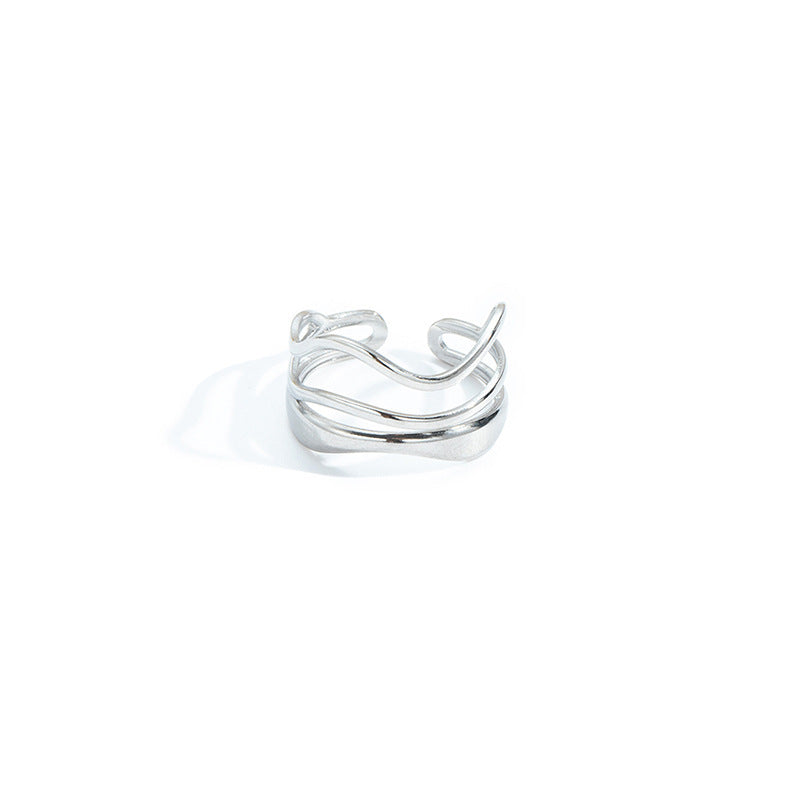 Wholesale Retro Heart Butterfly Hollow Titanium Steel Ring,  Fashion Accessory for Boutique Resale