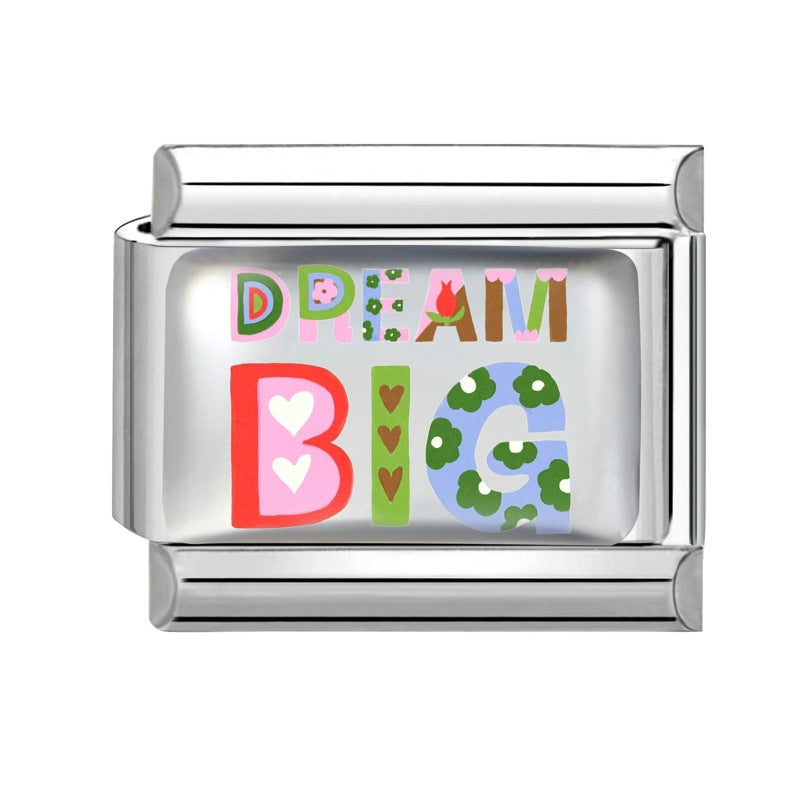 Wholesale 9mm Italian Charm Starter Bracelets DIY square Single Section Creative Stainless Steel Composable Bracelet