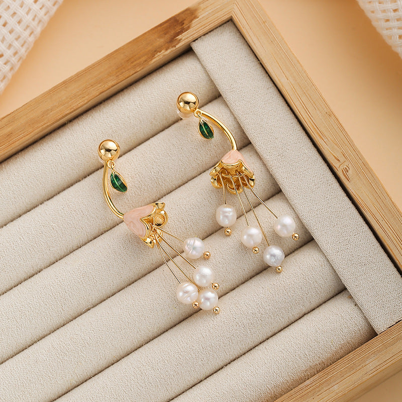 Wholesale  Pearl Earrings Flower Earrings Light Luxury  Ear Jewelry