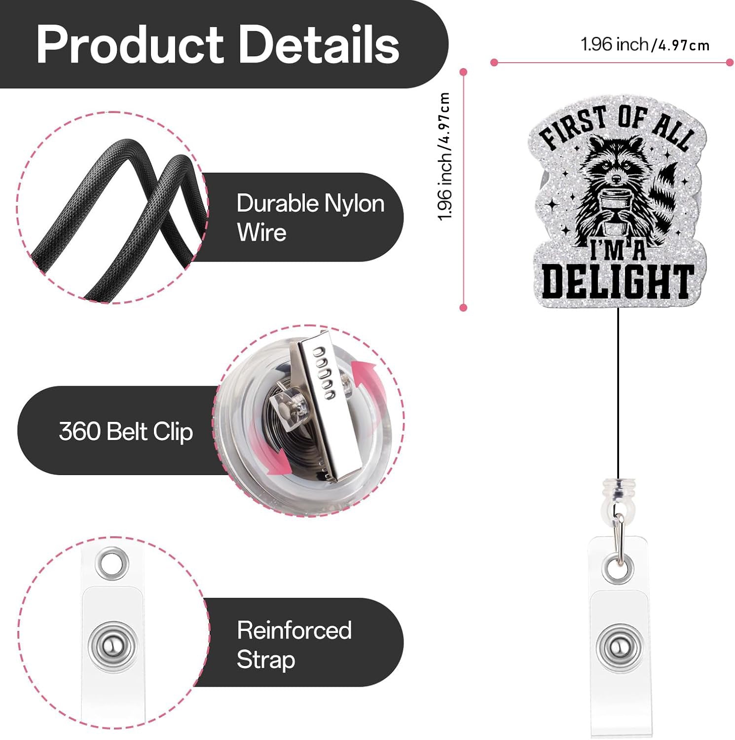 Wholesale easy-pull retractable name tag  Badge Reels