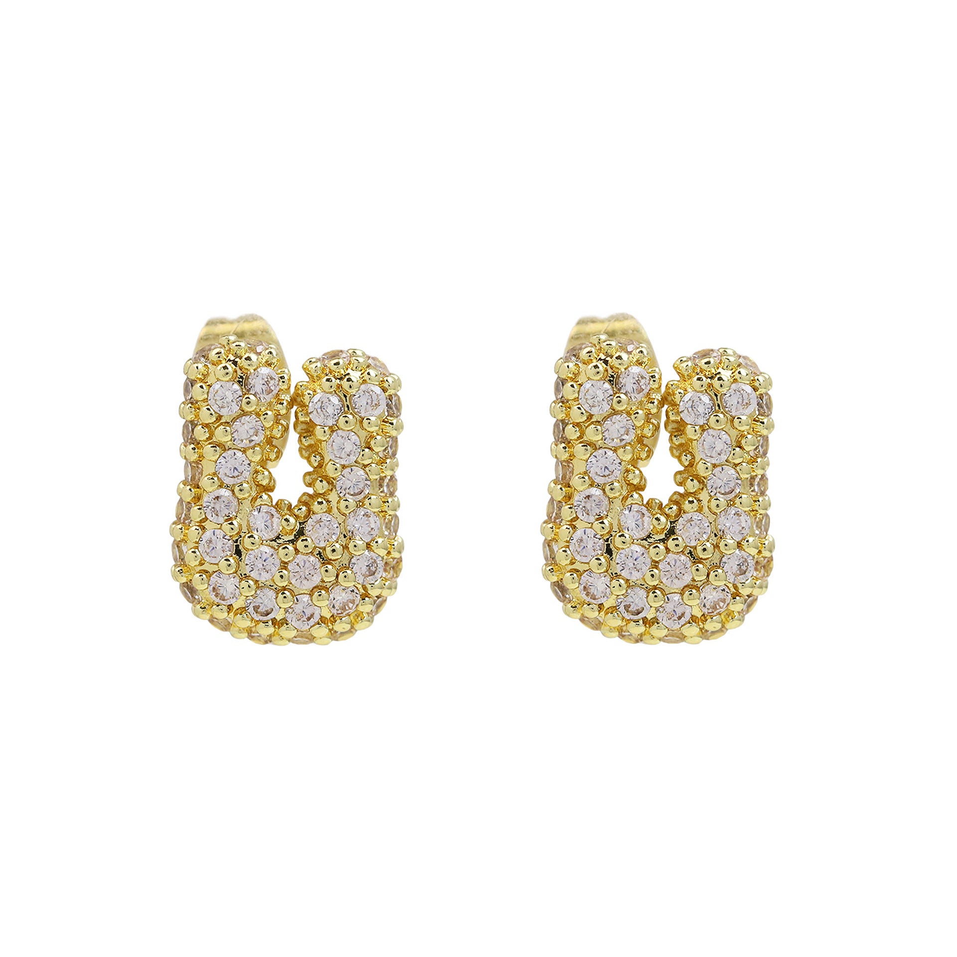 Wholesale 18k Brass Balloon Bubble Zircon small size 26 English Cute Letter Earrings