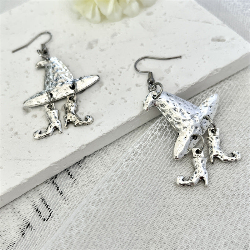 Wholesale Retro Cowboy Hat Shoes Pendant Earrings Halloween Christmas Hat Earrings