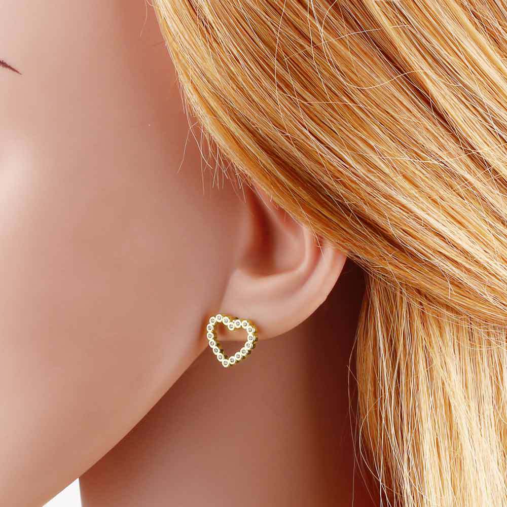 Wholesale  love heart shaped  copper plated 18k gold earrings