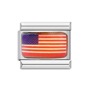 Wholesale Italian Charm Bracelet Flag Flag Stainless Steel Composable Bracelet