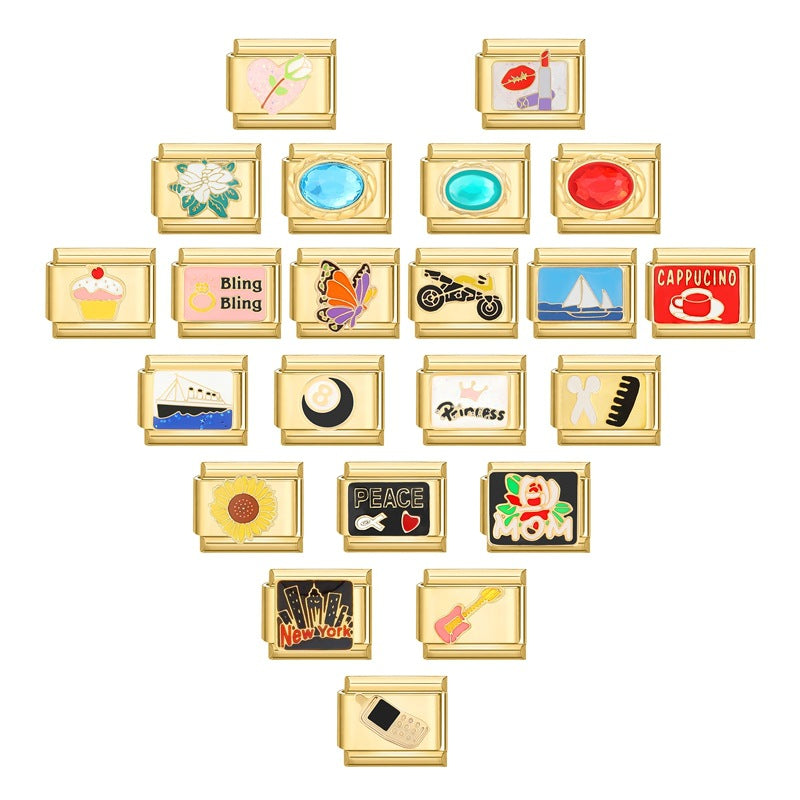 Wholesale Italian Charm Bracelet 9mm DIY Splicing Removable  Stainless Steel Composable Bracelet