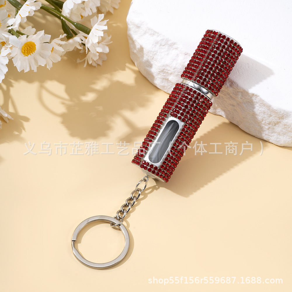 Wholesale Diamond Girl' s Perfume Bottled Keychain Portable with 5ml Jewelry Keychains Accessories