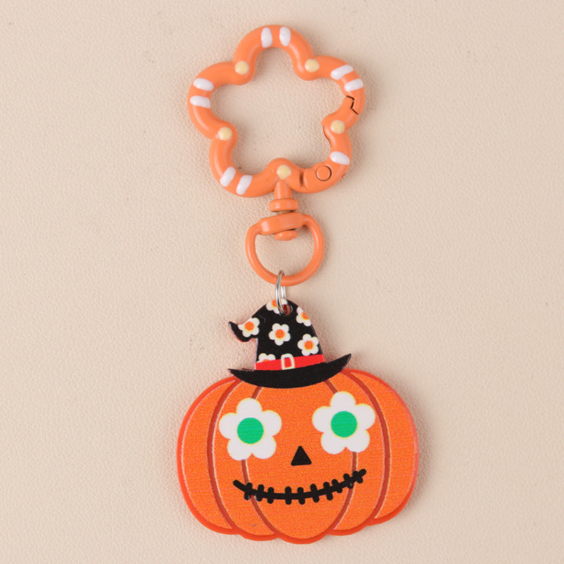 Wholesale  Acrylic Fun   Series Cartoon Funny Pumpkin Ghost Keychains