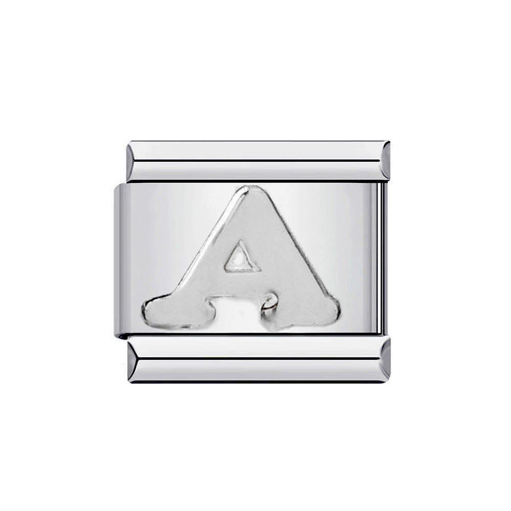 Wholesale Italian Charm Bracelet 9mm DIY Splicing Removable English Letters Stainless Steel Composable Bracelet