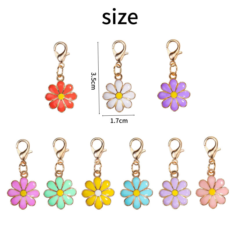 Wholesale 10pcs/ pack Alloy Enamel  Pendant — Colorful Floral Charm,  Bag &  Keychain Ornament,  Decorative Accessory
