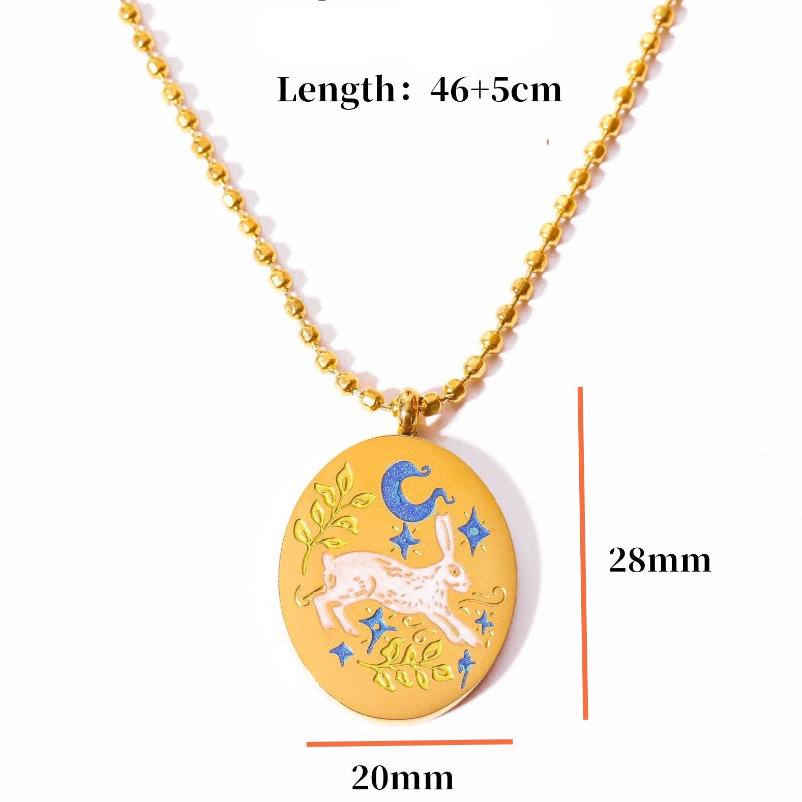 Wholesale Titanium steel hand-painted oil drip cross element oval tarot necklace