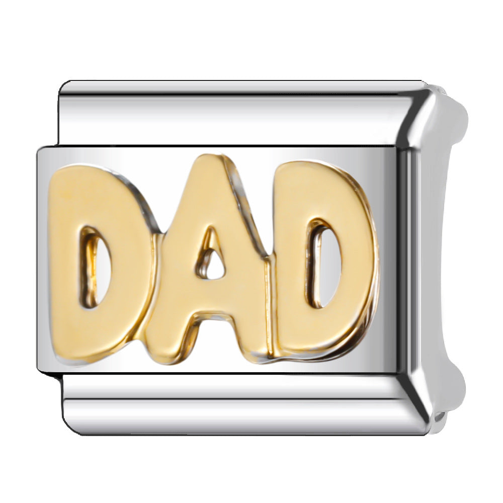 Wholesale Italian Charm Bracelet 9mm DIY Splicing Creative Pattern Stainless Steel Composable Bracelet