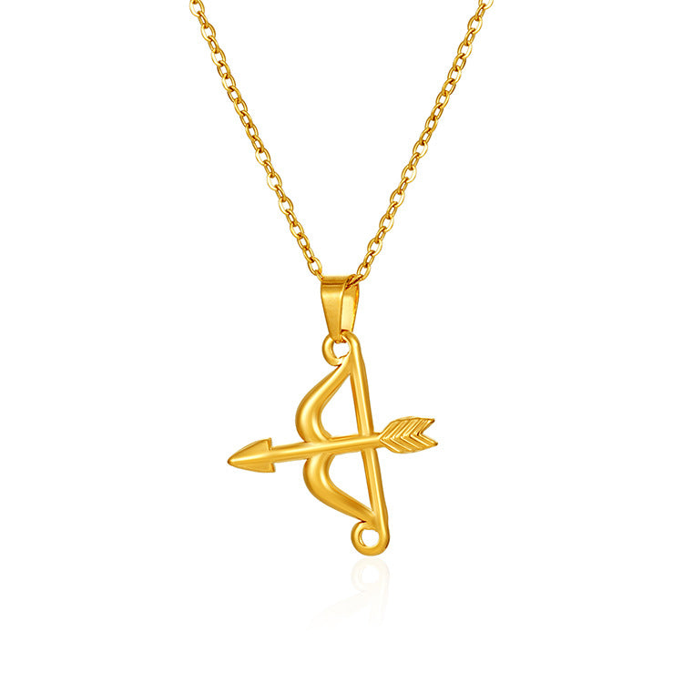 Wholesale Cupid Arrow Stainless Steel Plated 18K Necklace