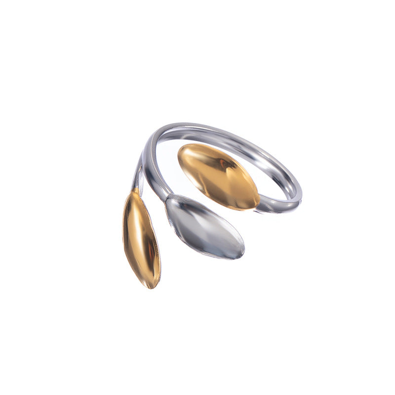 Wholesale Titanium Steel Open Ring Retro Palace Style Fashion Vacation Jewelry Accessory