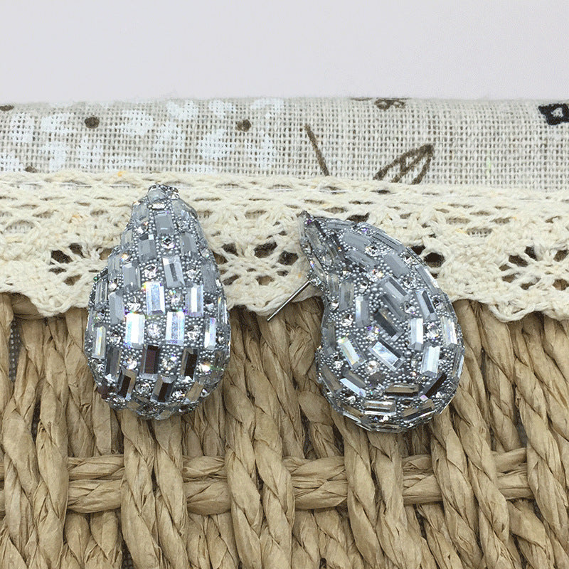 Wholesale Comma Colored Glass Full Diamond Light Luxury Earrings ACC-ES-KangD002