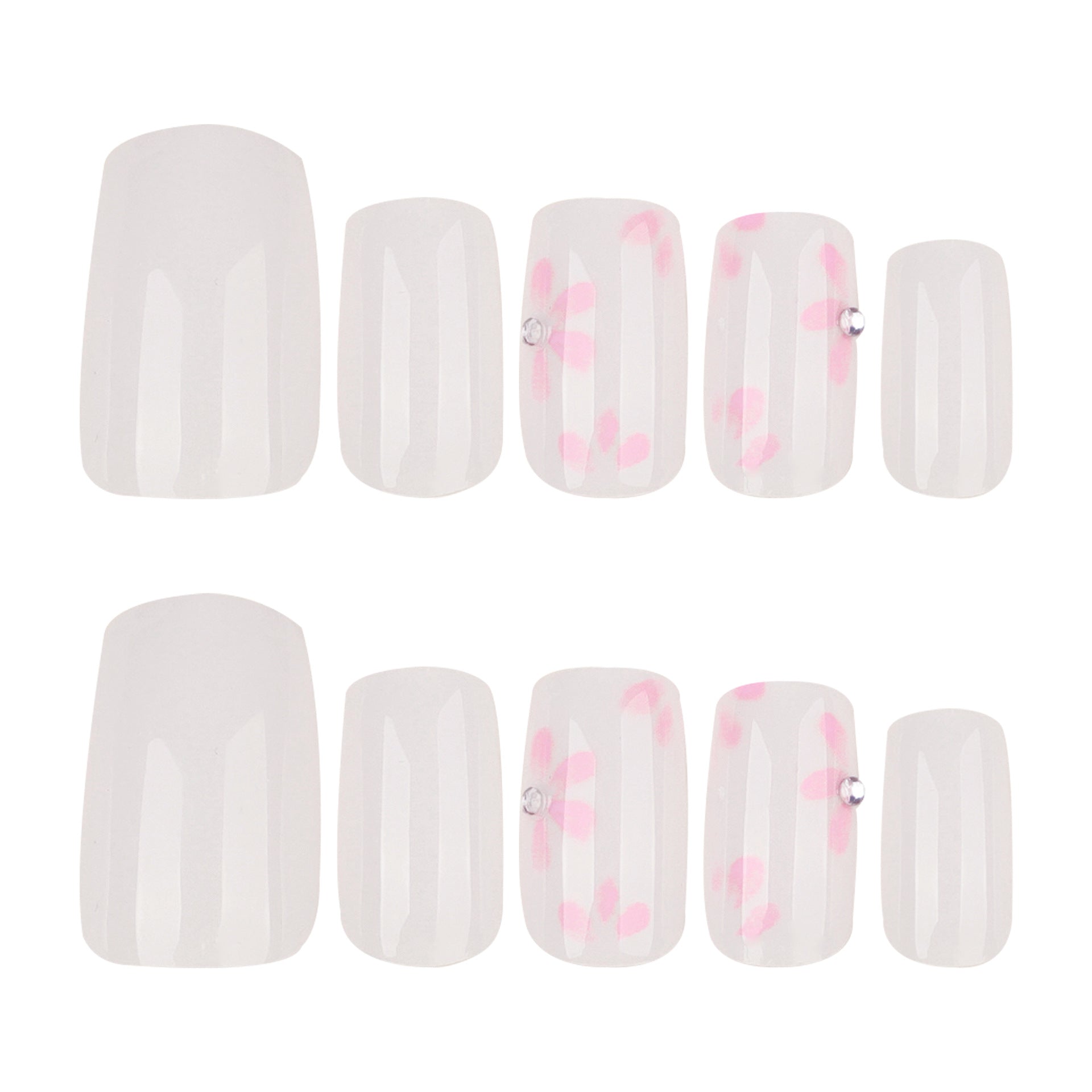 Wholesale 24 Pieces/box Pure Pink Spot Nails Kits Nail Stickers