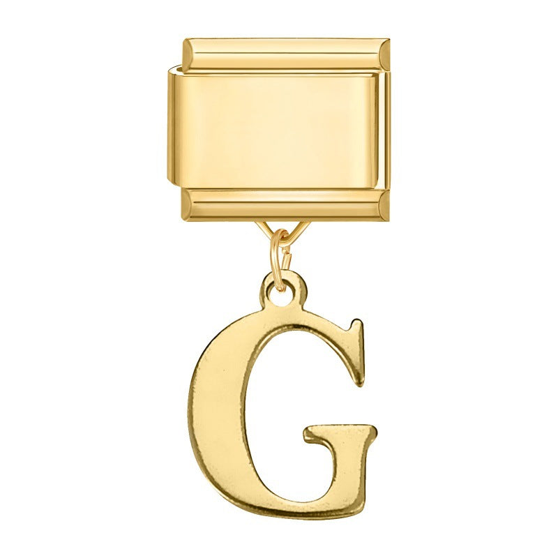 Wholesale 9mm Italian Charm Starter Bracelets DIY Letter Series Stainless Steel Composable Bracelet