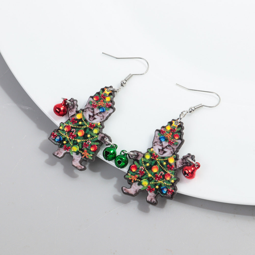 Wholesale Acrylic Cat Earrings Funny Design Party Jewelry Accessory Gift