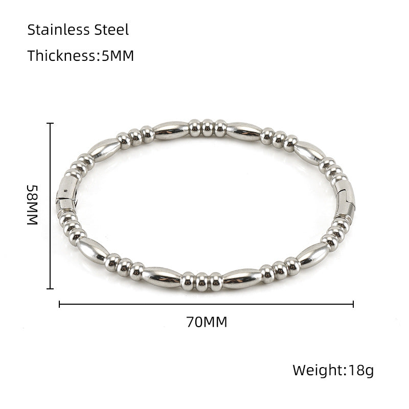 Wholesale golden bamboo titanium steel plain bracelet