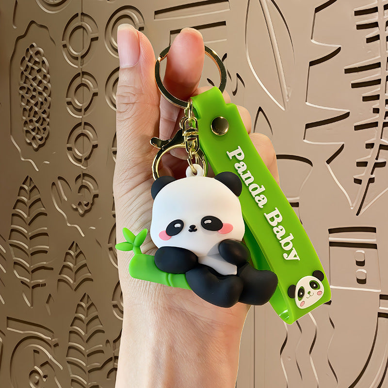Wholesale Cute Panda Cartoon Keychain Chengdu Souvenir Gift Boutique Car Key Accessory