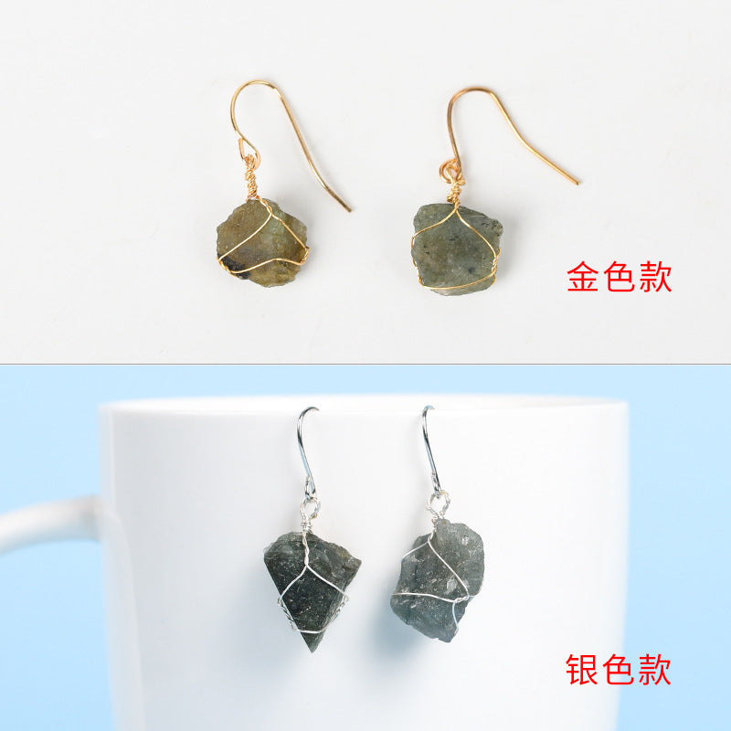 Wholesale Natural Crystal Irregular Rough Stone Earrings ACC-ES-ZhiSF001