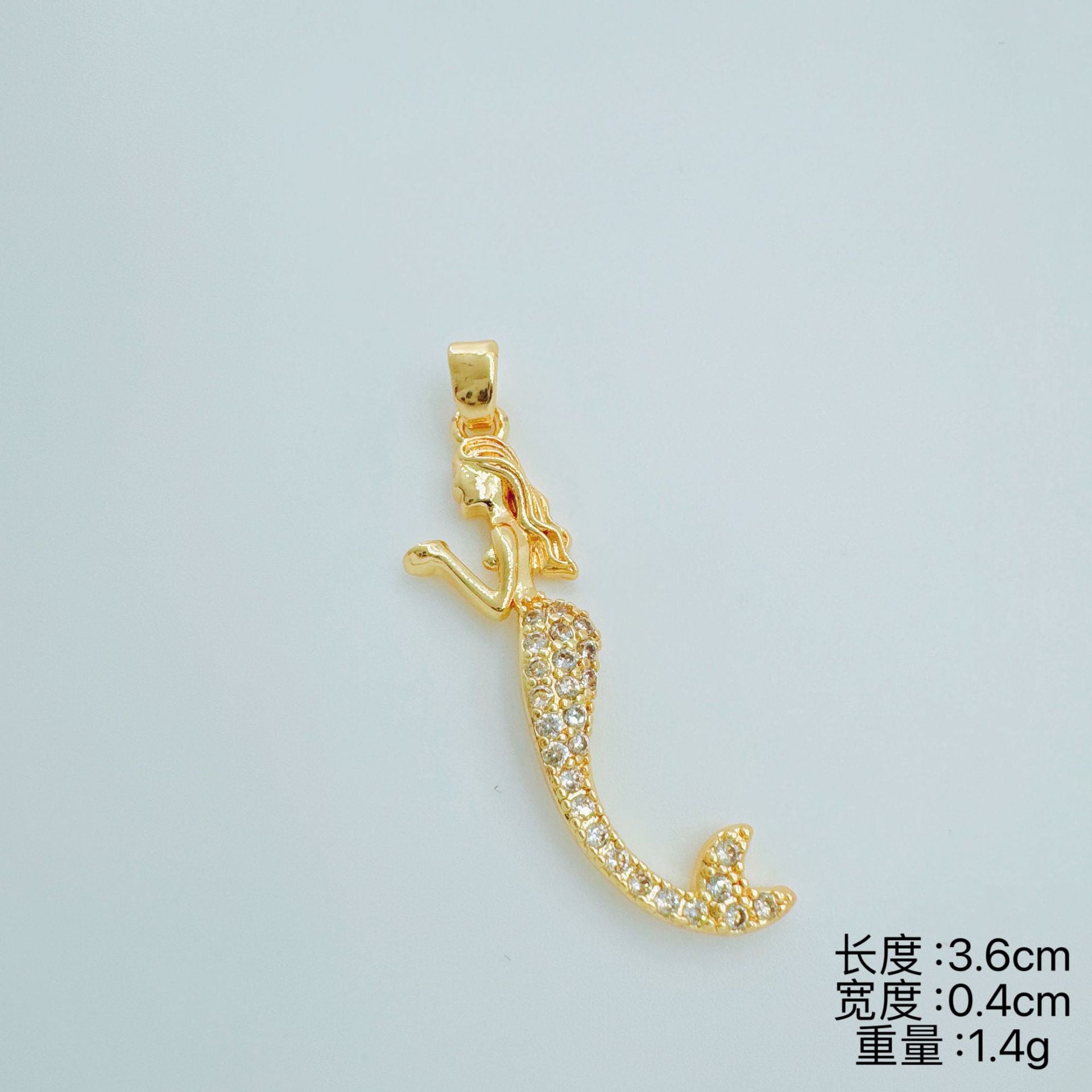 Wholesale Gold Plated Mermaid Pendant Necklace,  Chic Jewelry Accessory for Women