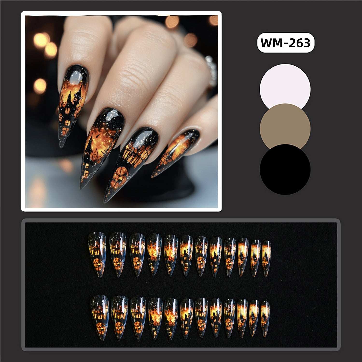 Wholesale 24 Pieces/ box  Flame Castle Nails Kits Nail Stickers
