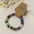 Wholesale volcanic stone beaded kraft paper elastic  bracelet