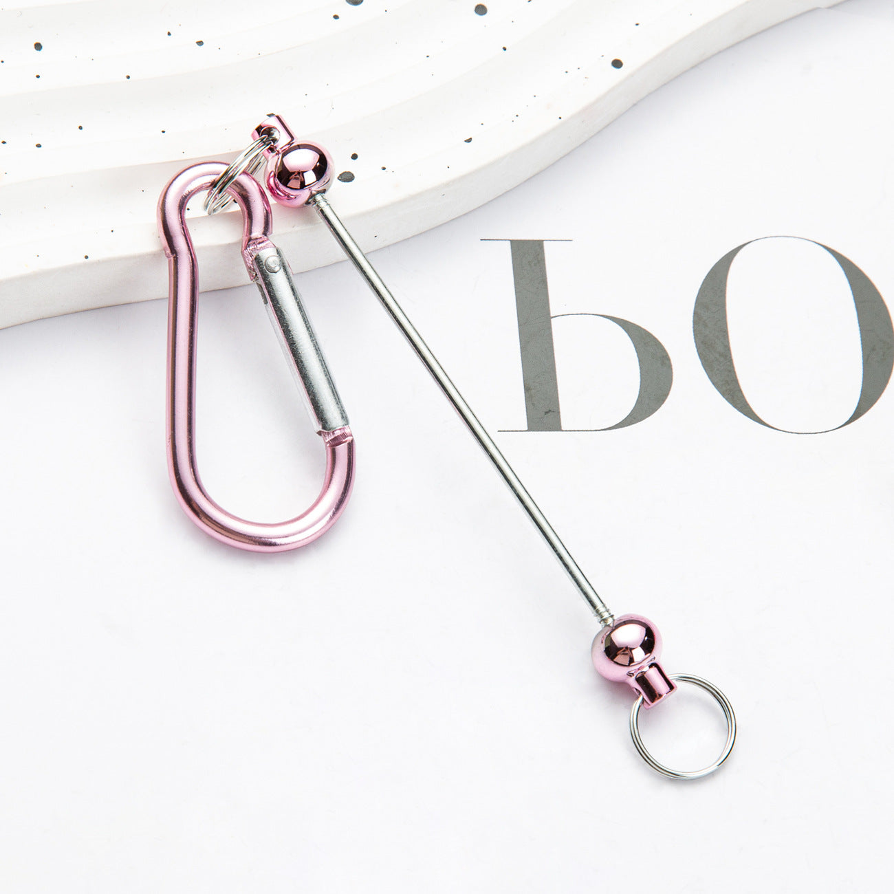 Wholesale Beadable DIY Beaded Mountaineering Buckle D-Lock Metal Hook Keychain Backpack