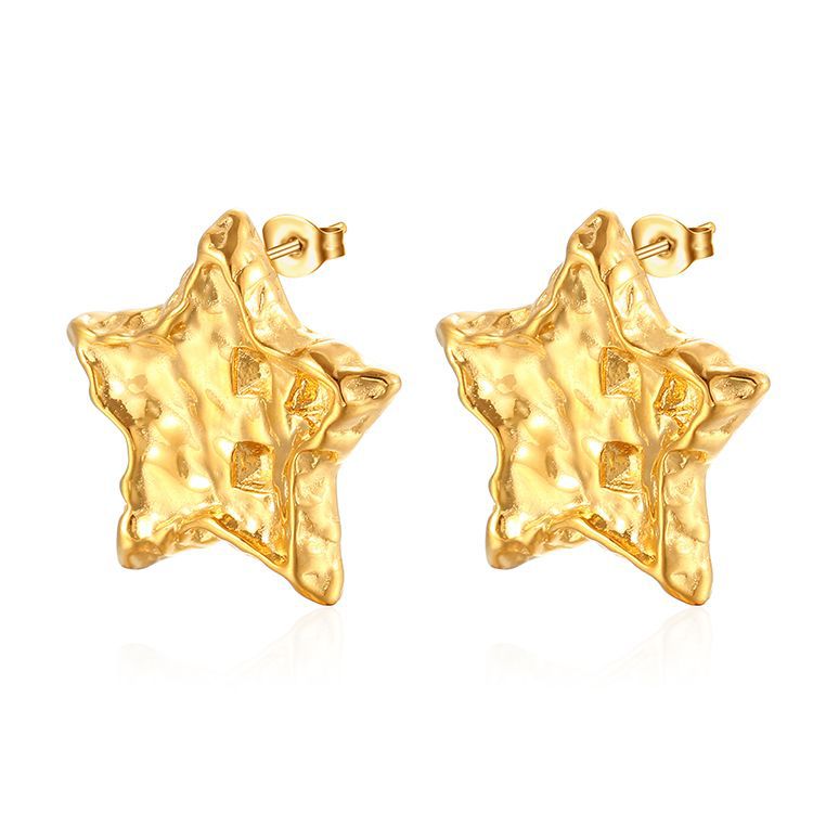 Wholesale  five-pointed star stainless steel earrings